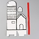 クリスマステーマギフトスイーツ紙折り箱  単語とリボンのラベル  クリスマスに飾る  家の形  ミックスカラー  33x17x0.1cm DIY-H132-02C-2