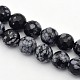 Facettes rondes flocon de neige naturelle obsidienne perles brins G-E302-092-10mm-1
