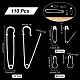 ARRICRAFT 110Pcs 3 Style Spray Painted Iron Safety Pins & Calabash Pins IFIN-AR0001-27-2