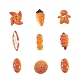 樹脂カボション  模造食品  パン  レッドオレンジ  18~26x7.5~17x5~8.5mm  40個/袋 CRES-CJ0001-15-4
