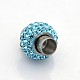 Rondelle 304 Stainless Steel Polymer Clay Rhinestone Magnetic Clasps RB-N033-02-6mm-3