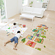 SUPERDANT 10 Number DIY Hopscotch Game Wall Sticker Animal Cartoon Decal Primary Color Dots Wall Decals Set Colorful Rainbow Floor Decals for Baby Kids Room Nursery Classroom Play Room DIY-WH0228-1013-4