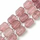 Chapelets de perles aux fraises en quartz naturel G-C098-A13-01-1