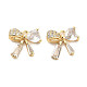 Латунные микропаве прозрачные подвески с фианитом KK-C054-26G-1