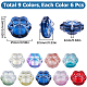 Sunnyclue 54 pièces 9 couleurs perles de verre peintes par pulvérisation transparentes GLAA-SC0001-80-2
