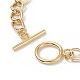 Lampwork Flower Charm Bracelet with Aluminium Curb Chains for Women BJEW-TA00176-01-3