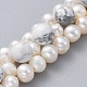 Natürliche Howlith Perlen Armbänder BJEW-JB04604-03-2