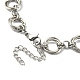 304 Stainless Steel Rings Link Chain Bracelet BJEW-TA00334-02-4