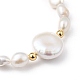 Pulseras de perlas keshi con perlas barrocas naturales BJEW-JB05404-01-2