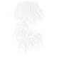 Gorgecraft 2 ヤードファッションダチョウの羽の布連コスチュームアクセサリー  ホワイト  80~100mm FIND-GF0003-42B-1