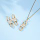 Ovale en perles de plastique avec ensemble de bijoux en forme de fleur YW1382-1-1