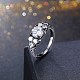 Elegante anillo de dedo de circonio cúbico de latón RJEW-BB27066-D-9-5