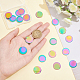 DICOSMETIC 20Pcs Blank Tag Pendant Stainless Steel Stamping Tag Charms Rainbow Color Flat Round Shape Disc Pendants for DIY Bracelet Earring Necklace Jewellry Making STAS-DC0008-38-3