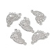 Brass Micro Pave Clear Cubic Zirconia Connector Charms KK-E068-VB032-4