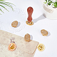 CRASPIRE Wax Seal Stamp Set 4PCS Oval Sealing Stamp Heads with 1 Piece Wood Handle DIY-CP0005-53A-4