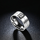 Belle acier de titane de conception zircone cubique anneaux large bande RJEW-BB15709-9P-5