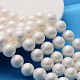 Cuentas redondas de concha de perla pulida hebras SP12MM701-1