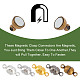 PandaHall 100 Sets Round Brass Magnetic Clasps for Bracelet Necklace Making KK-PH0026-07M-4