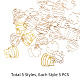 パンダホールエリートアロイオープンバックベゼルペンダント  diyエポキシ樹脂用  ゴールドカラー  7.4x7.3x2.5cm  25個/セット PALLOY-PH0005-04G-4