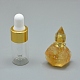 天然シトリン開閉式香水瓶ペンダント  真鍮のパーツとガラスのエッセンシャルオイルのボトル  36~39x21~25x15~19mm  穴：1.2mm  ガラス瓶容量：3ml（0.101液量オンス）  宝石の容量：1ml（0.03液量オンス） G-E556-19B-1