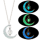 Anattasoul 3pcs 3 collane del pendente della luna crescente della lega placcata platino di colori messe NJEW-AN0001-31-3