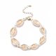 Bracelet de cheville en perles de cauri naturel tressé pour femme AJEW-AN00487-4