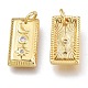 Brass Micro Pave Clear Cubic Zirconia Charms KK-M206-23G-2