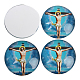 Jesus and the Virgin Printed Glass Half Round/Dome Cabochons GGLA-N004-14mm-A-3