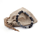 Braccialetti elasticizzati con pietre preziose naturali miste e agata nera (tinta). BJEW-JB04006-5