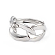 Регулируемое кольцо в форме латунных бордюрных цепей для женщин RJEW-L100-025P-2