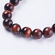 Bracelets de perles tressées réglables en oeil de tigre naturel pour femmes 8.5 mm BJEW-SZ0001-69B-2