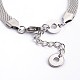 Flat Round with Human 201 Stainless Steel Link Bracelets with 304 Stainless Steel Chain BJEW-O108-02P-3