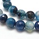 Dyed Natural Agate Faceted Round Beads Strands G-E267-21-2
