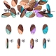 8 Paar 4 Farben transparentes Harz mit Goldfolie & Nussbaum-Ohrsteckern MAK-CJ0001-09-3