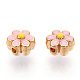 Perles d'émail en alliage de ton or clair&nbsp;ENAM-WH0057-43C-1