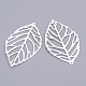 10 pezzo di risultati in filigrana pendenti grandi in foglia di ferro placcato color argento X-IFIN-J013-B-S-1