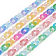 5 Stränge 5 Farben transparente handgefertigte Bordsteinkette aus Acryl AJEW-TA0001-15-2