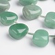 Drop Natural Green Aventurine Beads Strands G-D771-01-1