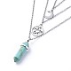Bullet Synthetic Turquoise Pendant Tiered Necklaces NJEW-JN02457-06-2