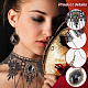 PH PandaHall 2 Set Halloween Necklace Jewelry Vampire Gothic Jewelry Witch Pirate Lace Choker Necklaces Vintage Pendant Earrings Costumes Accessories for Women Jewelry Necklace Earring AJEW-PH0004-17-3