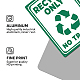Globleland 2 pièces 2 panneaux d'avertissement en aluminium de style pour le recyclage des ordures DIY-GL0003-64C-6