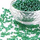 オーナランド6/0ガラスシードビーズ  透明色は光沢の  ラウンド  濃い緑  3mm  穴：1mm  約3500個/袋 SEED-OL0003-10-3mm-17-1
