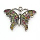 Alloy Butterfly Rhinestone Pendants RB-M002-04-1