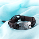 Unisex pulseras de cordón de cuero de moda BJEW-BB15607-D-8