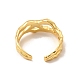 Латунное полое открытое кольцо-манжета для женщин RJEW-A015-06G-2