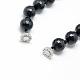 Colliers de perles naturelles d'obsidienne G-T015-E01-3