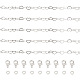 DIY チェーン ブレスレット ネックレス メイキング キット  真鍮のハートリンクチェーンと丸カンを含む  亜鉛合金カニカン  プラチナ＆シルバー  チェーン：5x3.5x0.4mm  4.8~5 M /袋 DIY-TA0003-74-3