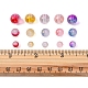 190Pcs 15 Style Frosted Spray Painted Glass Beads Strands GLAA-FS0001-27-6