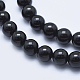 Natürliche schwarze Turmalin Perlen Stränge G-E444-27-8mm-3