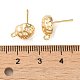 Brass Stud Earring Finding with Loops KK-C042-07G-3